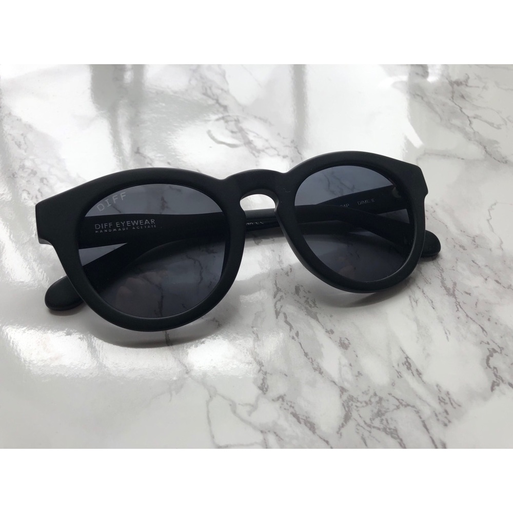 DIFF Matte Black Dime II Polarized Sunglasses